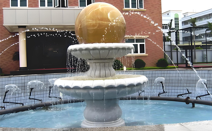 會(huì)轉(zhuǎn)動(dòng)的石雕風(fēng)水球噴泉--夏日清涼新寵！