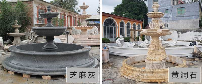 大理石景觀噴泉材質(zhì)，石雕噴泉工廠，定制大理石景觀噴泉