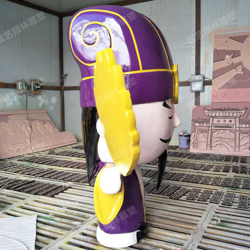 玻璃鋼諸葛亮，卡通諸葛亮雕塑