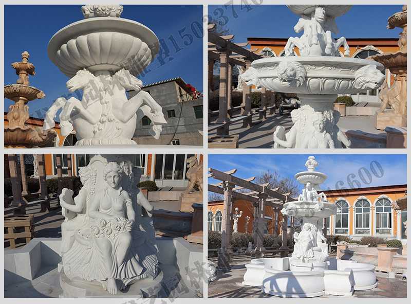 大理石噴泉，歐式人物動物噴泉，室外景觀噴泉定制