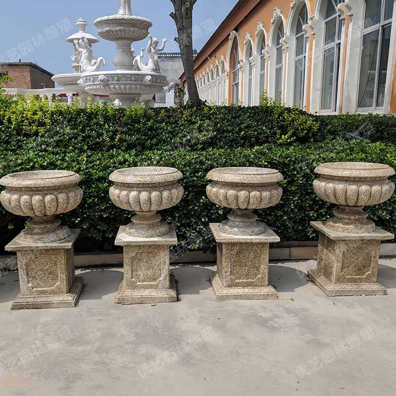 景觀石材花盆，花崗巖花缽